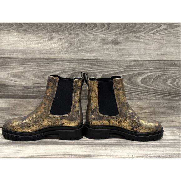 Lauren Ralph Lauren Corinne Leather Chelsea Boots Pull On Black Bronze Size 6B - Picture 5 of 16